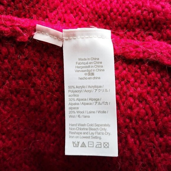 J. Crew Wool Alpaca Blend Button Shoulder Sweater Raspberry Red Size XS - Picture 6 of 6